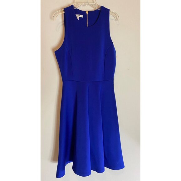 Milly Sapphire Blue Sleeveless A-Line Dress Back Zipper Size 4 - Picture 1 of 10